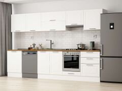 Alvinka 320X210 Cm Klasik Mebran Mutfak Dolabı M-E80S60S60-1 Mebran | Beyaz - Mdf