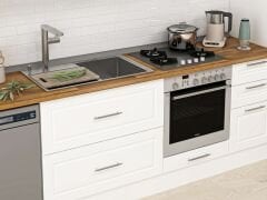 Alvinka 380X240 Cm Klasik Mebran Mutfak Dolabı Beyaz Beyaz Mbb-E90B45S45-3 Mebran | Beyaz - Mdf