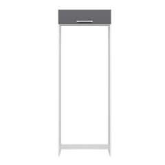 Alvinka Mutfak Modül Duz 80-H222Cm Buz Dolabı Beyaz Antrasit Suntalam