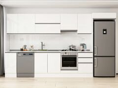 Alvinka 380X222 Cm High Gloss Mutfak Dolabı Mb-E90S40S50-1 High Gloss | Beyaz - Mdf