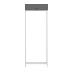 Alvinka Mutfak Modül Duz 80-H222Cm Buz Dolabı Beyaz Antrasit Mdf