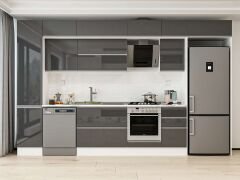 Alvinka 380X240 Cm High Gloss Mutfak Dolabı Mbb-E90B45S45-2 High Gloss | Antrasit - Suntalam
