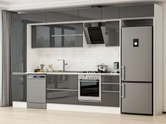 Alvinka 380X240 Cm High Gloss Mutfak Dolabı Mbb-E90B45S45-2 High Gloss | Antrasit - Suntalam