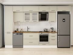 Alvinka 380X240 Cm Klasik Mebran Mutfak Dolabı Beyaz Beyaz Mbb-E90B45S45-3 Mebran | Kumtaşı - Mdf