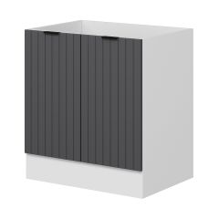 Alvinka Mutfak Modül Mbr_B Alt 2K 80Cm Evye Dolap Beyaz Antrasit