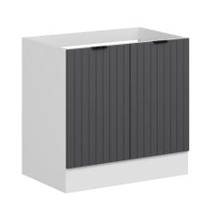 Alvinka Mutfak Modül Mbr_B Alt 2K 90Cm Evye Dolap Beyaz Antrasit