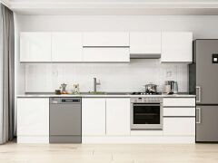 Alvinka 320X210 Cm High Gloss Mutfak Dolabı M-E80S60S60-1 High Gloss | Beyaz - Suntalam