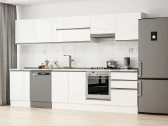 Alvinka 320X210 Cm High Gloss Mutfak Dolabı M-E80S60S60-1 High Gloss | Beyaz - Suntalam