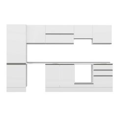 Alvinka 320X210 Cm High Gloss Mutfak Dolabı M-E80S60S60-1 High Gloss | Beyaz - Suntalam