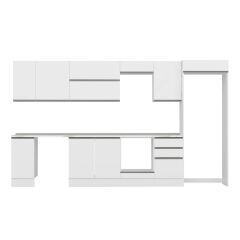 Alvinka 380X222 Cm High Gloss Mutfak Dolabı Mb-E90S40S50-2 High Gloss | Beyaz - Suntalam