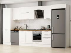 Alvinka 400X222 Cm Klasik Mebran Mutfak Dolabı Mbb-E90B60S50-2 Mebran | Beyaz - Mdf