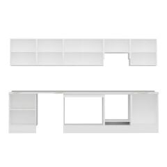 Alvinka 320X210 Cm High Gloss Mutfak Dolabı M-E80S60S60-1 High Gloss | Beyaz - Mdf