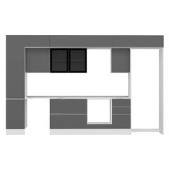 Alvinka 380X240 Cm High Gloss Mutfak Dolabı Mbb-E90B45S45-3 High Gloss | Antrasit - Suntalam