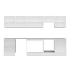 Alvinka 320X210 Cm High Gloss Mutfak Dolabı M-E80S60S60-1 High Gloss | Antrasit - Mdf