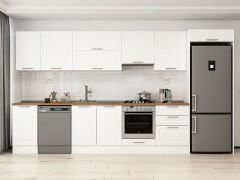 Alvinka 385X222 Cm Klasik Mebran Mutfak Dolabı Mb-E80S45S60-1 Mebran | Beyaz - Mdf