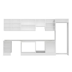 Alvinka 385X222 Cm Klasik Mebran Mutfak Dolabı Mb-E80S45S60-1 Mebran | Beyaz - Mdf