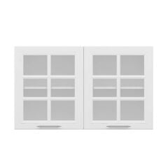 Alvinka Mutfak Modül Mbr_C Üst 2Dk1R 120-H72Cm Dolap Cam Beyaz Beyaz Suntalam