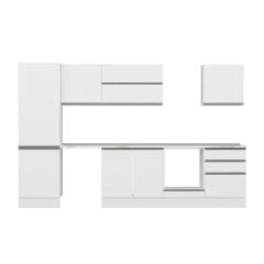 Alvinka 320X210 Cm High Gloss Mutfak Dolabı M-E80S60S60-2 High Gloss | Beyaz - Mdf