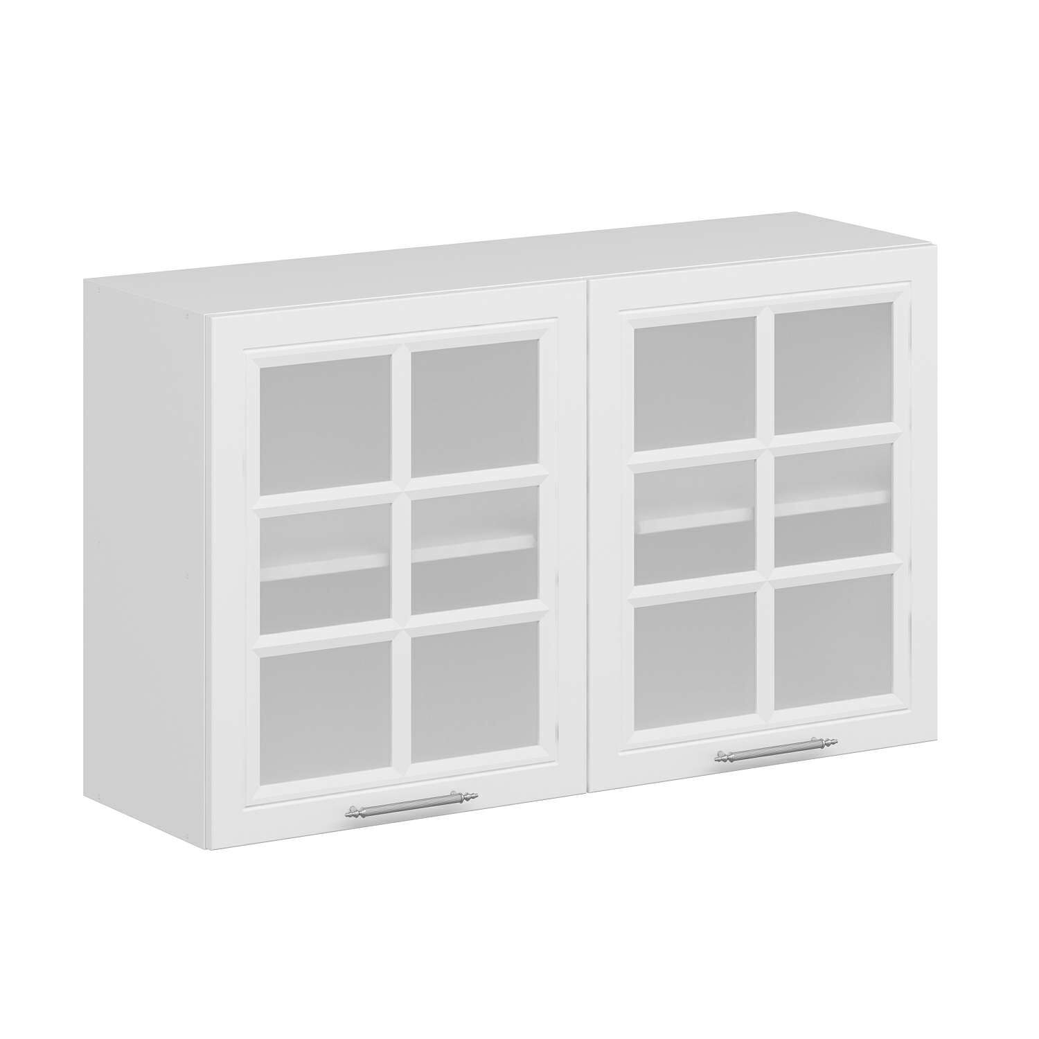 Alvinka Mutfak Modül Mbr_C Üst 2Dk1R 120-H72Cm Dolap Cam Beyaz Beyaz Mdf