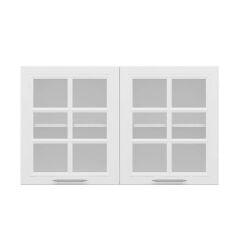 Alvinka Mutfak Modül Mbr_C Üst 2Dk1R 120-H72Cm Dolap Cam Beyaz Beyaz Mdf