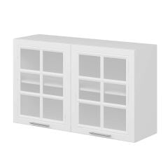 Alvinka Mutfak Modül Mbr_C Üst 2Dk1R 120-H72Cm Dolap Cam Beyaz Beyaz Mdf