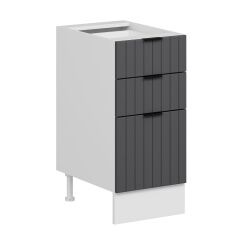 Alvinka Mutfak Modül Mbr_B Alt 3Ç1B2K Nray 40Cm Dolap Beyaz Antrasit