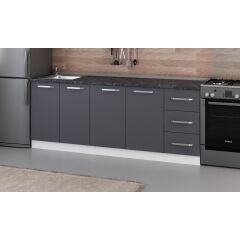 Minar 210 Cm Mutfak Dolabı Beyaz Antrasit 210-A2-Alt Modül