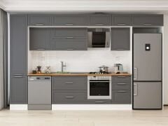 Alvinka 385X240 Cm Klasik Mebran Mutfak Dolabı Beyaz Beyaz Mbb-E90B45S50-2 Mebran | Antrasit - Suntalam