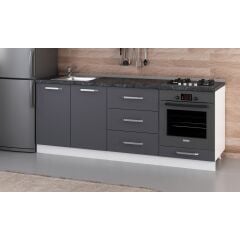 Minar 210 Cm Mutfak Dolabı Beyaz Antrasit 210-A3-Alt Modül