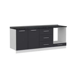 Minar 210 Cm Mutfak Dolabı Beyaz Antrasit 210-A3-Alt Modül