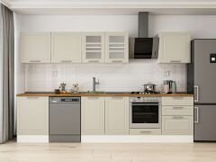 Alvinka 320X210 Cm Klasik Mebran Mutfak Dolabı M-E80S60S60-3 Mebran | Kumtaşı - Suntalam