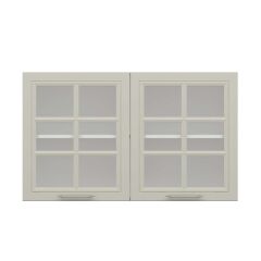 Alvinka Mutfak Modül Mbr_C Üst 2Dk1R 120-H72Cm Dolap Cam Beyaz Kumtaşı Mdf