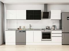 Alvinka 320X210 Cm High Gloss Mutfak Dolabı M-E80S60S60-3 High Gloss | Beyaz - Suntalam