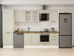 Alvinka 400X222 Cm Klasik Mebran Mutfak Dolabı Mbb-E90B60S50-3 Mebran | Kumtaşı - Mdf