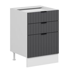 Alvinka Mutfak Modül Mbr_B Alt 3Ç1B2K 60Cm Dolap Beyaz Antrasit