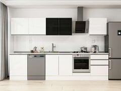 Alvinka 320X210 Cm High Gloss Mutfak Dolabı M-E80S60S60-3 High Gloss | Beyaz - Mdf