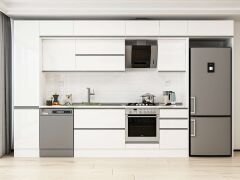 Alvinka 385X240 Cm High Gloss Mutfak Dolabı Mbb-E90B45S50-2 High Gloss | Beyaz - Mdf