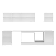 Alvinka 320X210 Cm Klasik Mebran Mutfak Dolabı M-E80S60S60-3 Mebran | Antrasit - Mdf