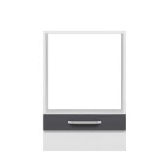 Alvinka Mutfak Modül Duz Alt 1K 60Cm Ank Dolap Beyaz Antrasit Mdf