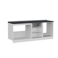 Minar 210 Cm Mutfak Dolabı Beyaz Dore 210-D3-Alt Modül