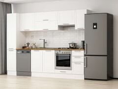 Alvinka 280X210 Cm Klasik Mebran Mutfak Dolabı Mb-E80B40S40-1 Mebran | Beyaz - Suntalam