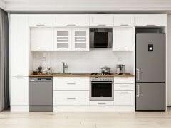 Alvinka 385X240 Cm Klasik Mebran Mutfak Dolabı Beyaz Beyaz Mbb-E90B45S50-3 Mebran | Beyaz - Suntalam