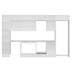 Alvinka 385X240 Cm Klasik Mebran Mutfak Dolabı Beyaz Beyaz Mbb-E90B45S50-3 Mebran | Beyaz - Suntalam