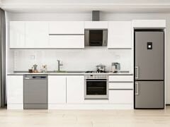 Alvinka 390X222 Cm High Gloss Mutfak Dolabı Mb-E90S40S60-2 High Gloss | Beyaz - Mdf