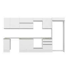 Alvinka 390X222 Cm High Gloss Mutfak Dolabı Mb-E90S40S60-2 High Gloss | Beyaz - Mdf