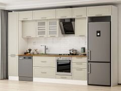 Alvinka 385X240 Cm Klasik Mebran Mutfak Dolabı Beyaz Beyaz Mbb-E90B45S50-3 Mebran | Kumtaşı - Suntalam