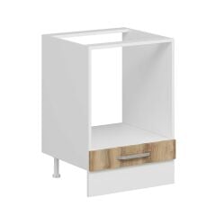 Alvinka Mutfak Modül Duz Alt 1K 60Cm Ank Dolap Beyaz Dore Mdf