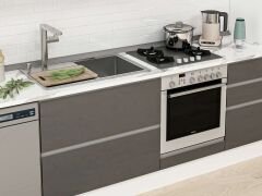 Alvinka 385X240 Cm High Gloss Mutfak Dolabı Mbb-E90B45S50-3 High Gloss | Antrasit - Suntalam