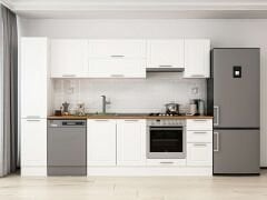 Alvinka 280X210 Cm Klasik Mebran Mutfak Dolabı Mb-E80B40S40-1 Mebran | Beyaz - Mdf