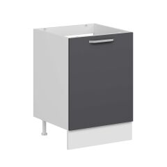 Alvinka Mutfak Modül Duz Alt 1K 60Cm Evye Dolap Beyaz Antrasit Mdf